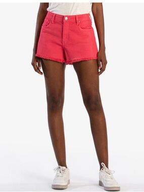 KUT from the Kloth Jane High-Rise Watermelon 8 Frayed Hem Jean short